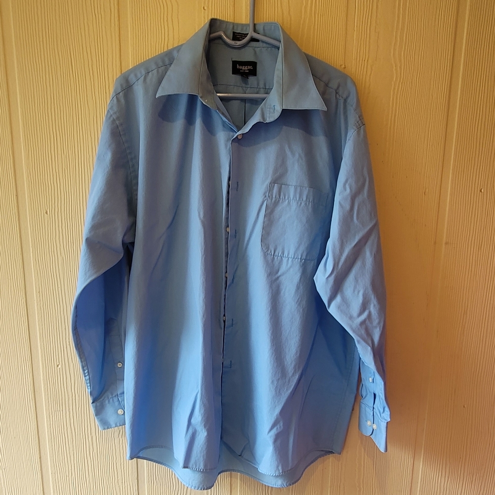 Light Blue Dress Shirt by Hagger Size XL, 17-17-1/2", 34/35,
